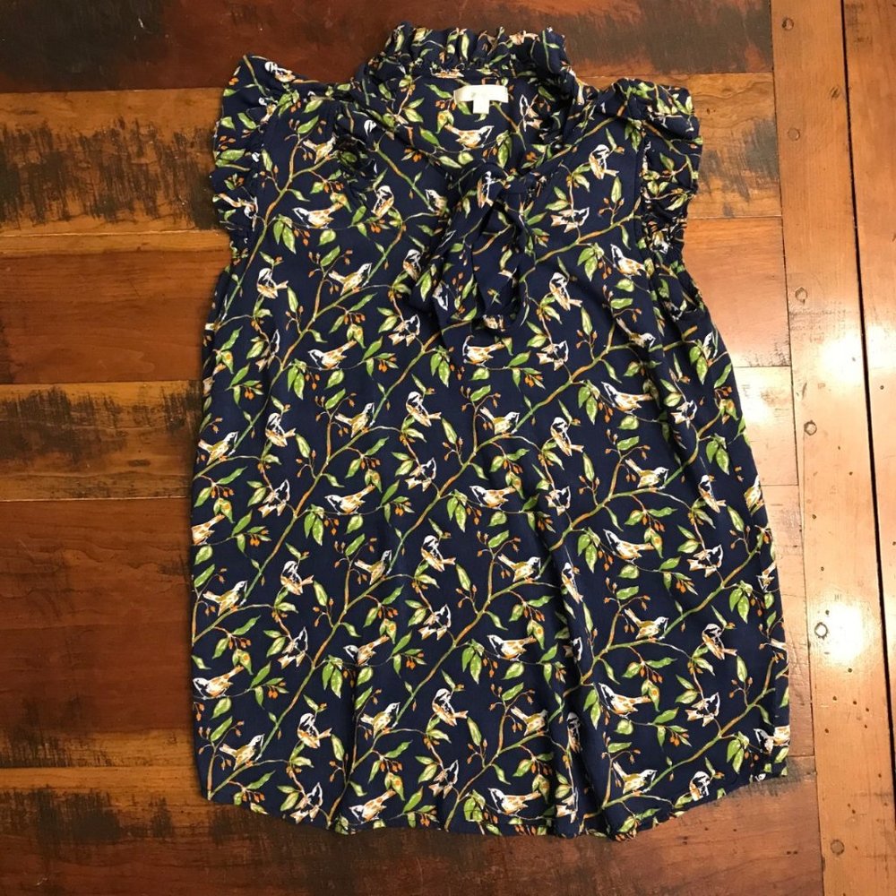 Anthropologie -Porridge Tie Neck Sleeveless Blouse